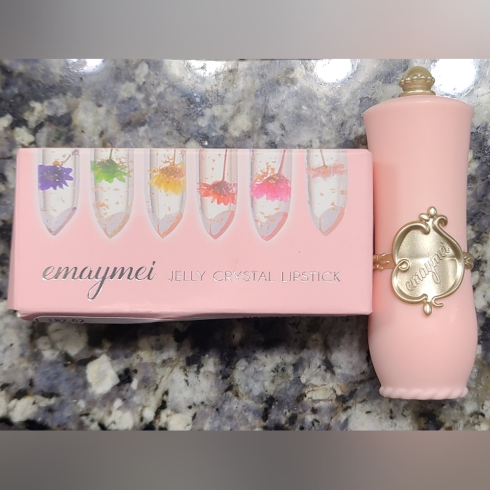 Emaymei waterproof jelly crystal lipstick color changing to beautiful light pink